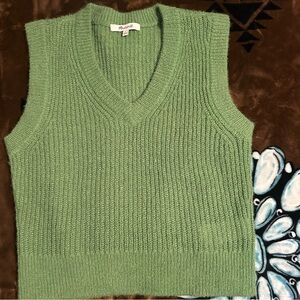 Madewell Women Small Lightweight Stretchy Mint Green Knit Sweater Vest